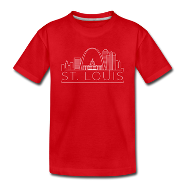 St. Louis, Missouri Youth T-Shirt - Skyline Youth St. Louis Tee - red