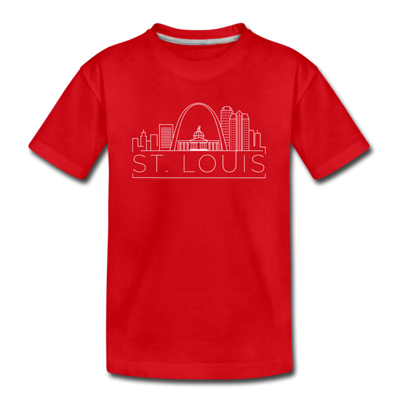 St. Louis, Missouri Youth T-Shirt - Skyline Youth St. Louis Tee - red