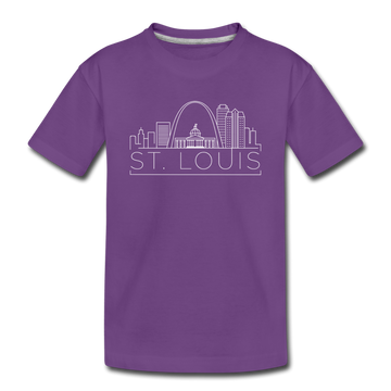 St. Louis, Missouri Youth T-Shirt - Skyline Youth St. Louis Tee - purple