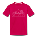 St. Louis, Missouri Youth T-Shirt - Skyline Youth St. Louis Tee - dark pink
