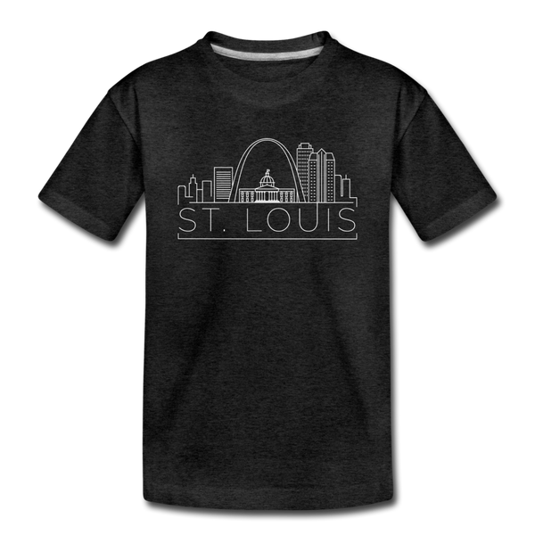 St. Louis, Missouri Youth T-Shirt - Skyline Youth St. Louis Tee - charcoal gray