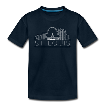St. Louis, Missouri Youth T-Shirt - Skyline Youth St. Louis Tee - deep navy