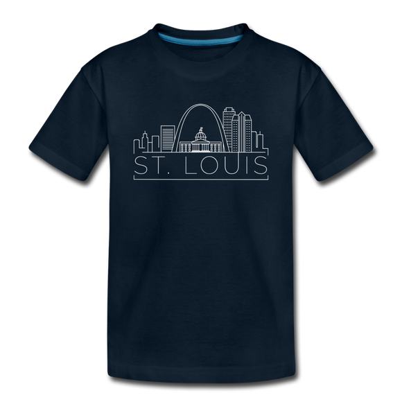 St. Louis, Missouri Youth T-Shirt - Skyline Youth St. Louis Tee - deep navy