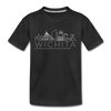 Wichita, Kansas Youth T-Shirt - Skyline Youth Wichita Tee - black