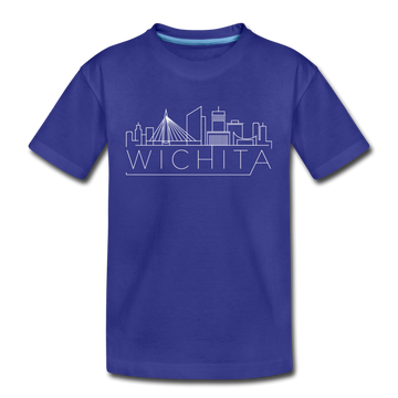Wichita, Kansas Youth T-Shirt - Skyline Youth Wichita Tee - royal blue