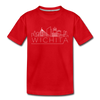 Wichita, Kansas Youth T-Shirt - Skyline Youth Wichita Tee - red