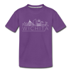 Wichita, Kansas Youth T-Shirt - Skyline Youth Wichita Tee - purple
