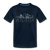 Wichita, Kansas Youth T-Shirt - Skyline Youth Wichita Tee - deep navy