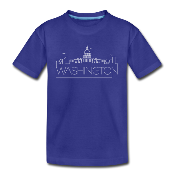 Washington DC Youth T-Shirt - Skyline Youth Washington DC Tee - royal blue
