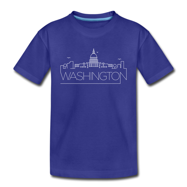 Washington DC Youth T-Shirt - Skyline Youth Washington DC Tee - royal blue