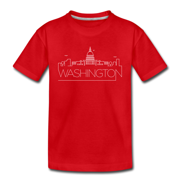 Washington DC Youth T-Shirt - Skyline Youth Washington DC Tee - red