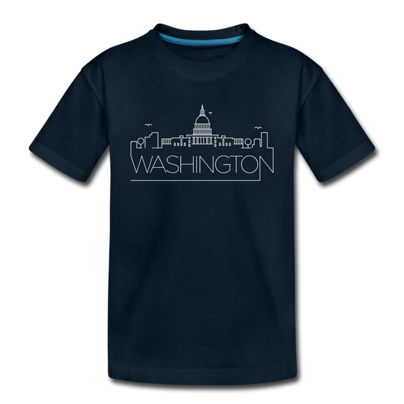 Washington DC Youth T-Shirt - Skyline Youth Washington DC Tee - deep navy