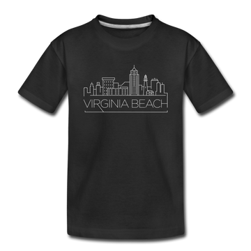 Virginia Beach, Virginia Youth T-Shirt - Skyline Youth Virginia Beach Tee - black
