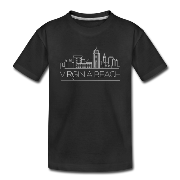 Virginia Beach, Virginia Youth T-Shirt - Skyline Youth Virginia Beach Tee - black