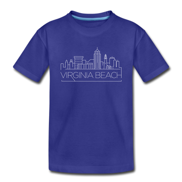 Virginia Beach, Virginia Youth T-Shirt - Skyline Youth Virginia Beach Tee - royal blue