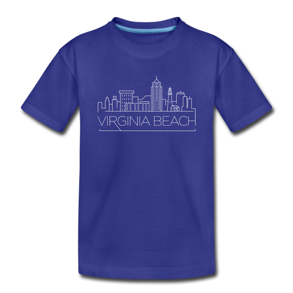Virginia Beach, Virginia Youth T-Shirt - Skyline Youth Virginia Beach Tee - royal blue