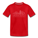 Virginia Beach, Virginia Youth T-Shirt - Skyline Youth Virginia Beach Tee - red