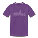 Virginia Beach, Virginia Youth T-Shirt - Skyline Youth Virginia Beach Tee - purple