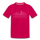 Virginia Beach, Virginia Youth T-Shirt - Skyline Youth Virginia Beach Tee - dark pink