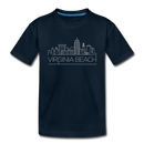 Virginia Beach, Virginia Youth T-Shirt - Skyline Youth Virginia Beach Tee - deep navy