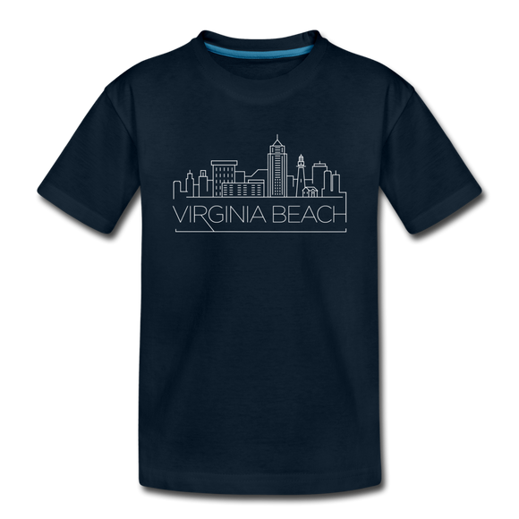Virginia Beach, Virginia Youth T-Shirt - Skyline Youth Virginia Beach Tee - deep navy