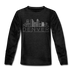 Denver, Colorado Youth Long Sleeve Shirt - Skyline Youth Long Sleeve Denver Tee - charcoal gray