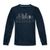 Denver, Colorado Youth Long Sleeve Shirt - Skyline Youth Long Sleeve Denver Tee - deep navy