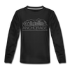 Anchorage, Alaska Youth Long Sleeve Shirt - Skyline Youth Long Sleeve Anchorage Tee - black