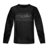 Anchorage, Alaska Youth Long Sleeve Shirt - Skyline Youth Long Sleeve Anchorage Tee - charcoal gray