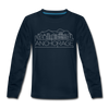 Anchorage, Alaska Youth Long Sleeve Shirt - Skyline Youth Long Sleeve Anchorage Tee - deep navy