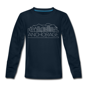 Anchorage, Alaska Youth Long Sleeve Shirt - Skyline Youth Long Sleeve Anchorage Tee