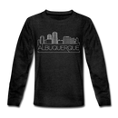 Albuquerque, New Mexico Youth Long Sleeve Shirt - Skyline Youth Long Sleeve Albuquerque Tee - charcoal gray
