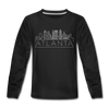 Atlanta, Georgia Youth Long Sleeve Shirt - Skyline Youth Long Sleeve Atlanta Tee - black