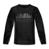 Atlanta, Georgia Youth Long Sleeve Shirt - Skyline Youth Long Sleeve Atlanta Tee - charcoal gray