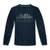Atlanta, Georgia Youth Long Sleeve Shirt - Skyline Youth Long Sleeve Atlanta Tee - deep navy