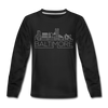 Baltimore, Maryland Youth Long Sleeve Shirt - Skyline Youth Long Sleeve Baltimore Tee - black