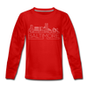 Baltimore, Maryland Youth Long Sleeve Shirt - Skyline Youth Long Sleeve Baltimore Tee - red
