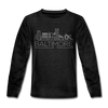 Baltimore, Maryland Youth Long Sleeve Shirt - Skyline Youth Long Sleeve Baltimore Tee - charcoal gray