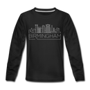 Birmingham, Alabama Youth Long Sleeve Shirt - Skyline Youth Long Sleeve Birmingham Tee - black