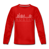 Austin, Texas Youth Long Sleeve Shirt - Skyline Youth Long Sleeve Austin Tee - red