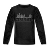 Austin, Texas Youth Long Sleeve Shirt - Skyline Youth Long Sleeve Austin Tee - charcoal gray