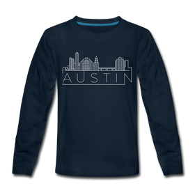 Austin, Texas Youth Long Sleeve Shirt - Skyline Youth Long Sleeve Austin Tee