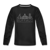 Buffalo, New York Youth Long Sleeve Shirt - Skyline Youth Long Sleeve Buffalo Tee - black