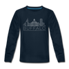 Buffalo, New York Youth Long Sleeve Shirt - Skyline Youth Long Sleeve Buffalo Tee - deep navy