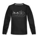 Charleston, South Carolina Youth Long Sleeve Shirt - Skyline Youth Long Sleeve Charleston Tee - black