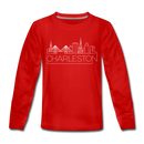 Charleston, South Carolina Youth Long Sleeve Shirt - Skyline Youth Long Sleeve Charleston Tee - red