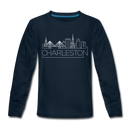 Charleston, South Carolina Youth Long Sleeve Shirt - Skyline Youth Long Sleeve Charleston Tee - deep navy