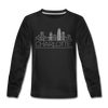 Charlotte, North Carolina Youth Long Sleeve Shirt - Skyline Youth Long Sleeve Charlotte Tee - black