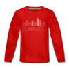 Charlotte, North Carolina Youth Long Sleeve Shirt - Skyline Youth Long Sleeve Charlotte Tee - red