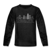 Charlotte, North Carolina Youth Long Sleeve Shirt - Skyline Youth Long Sleeve Charlotte Tee - charcoal gray